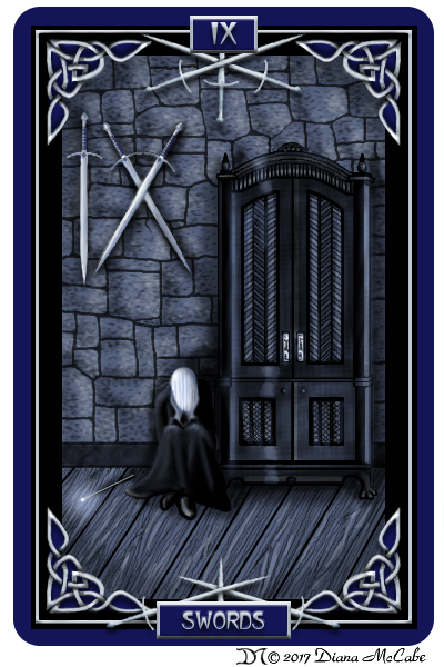 Nine of Swords - Tarot Card Illustration