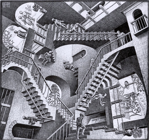 Relativity by M. C. Escher