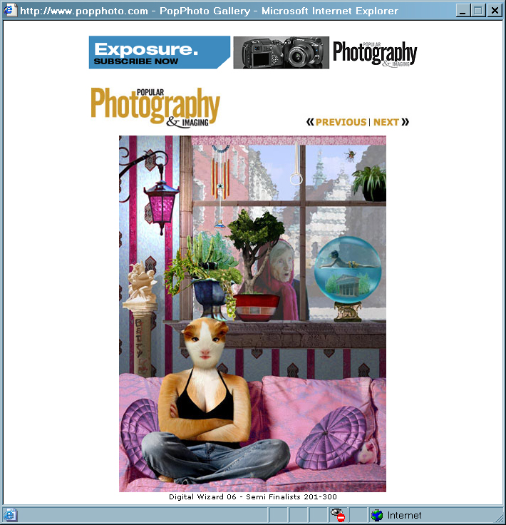 The page from Pop Photography Magazine's website for my semifinalist entry