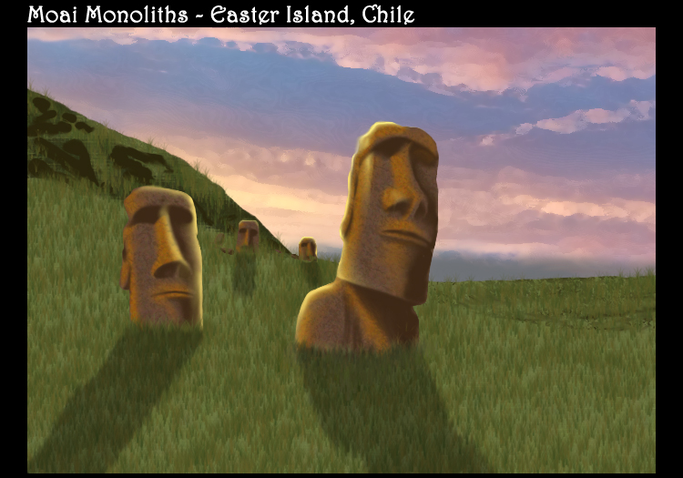 Moai Monoliths - Easter Island, Chili (Scene 1)