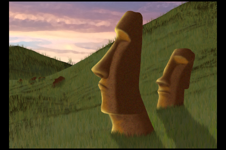 Moai Monoliths - Easter Island, Chili (Scene 2)