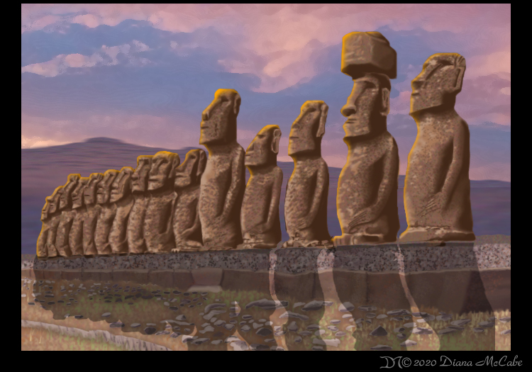 Moai Monoliths - Easter Island, Chili (Scene 3)